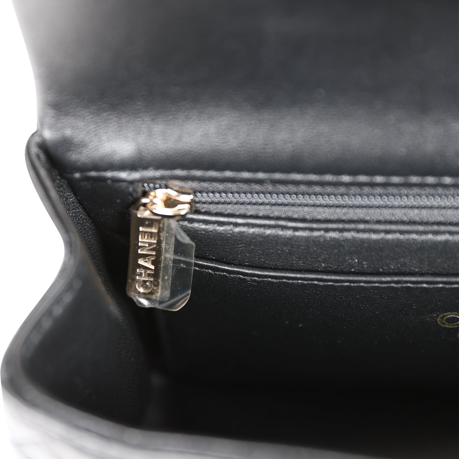 Chanel Black Lambskin Rectangular Mini Flap Top Handle Light Gold Hardware