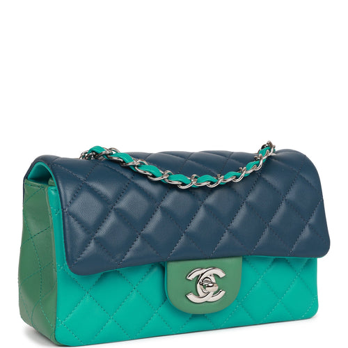 Chanel Mini Rectangular Flap Bag Multicolor Lambskin Silver Hardware