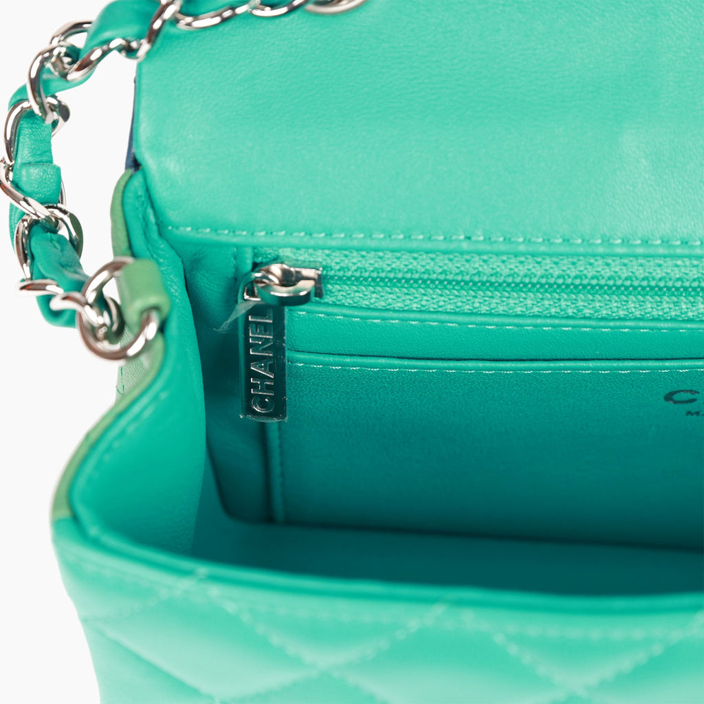 Chanel Mini Rectangular Flap Bag Multicolor Lambskin Silver Hardware