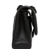 Pre-owned Chanel Medium Classic Double Flap Bag Multicolor Iridescent Calfskin Black Hardware
