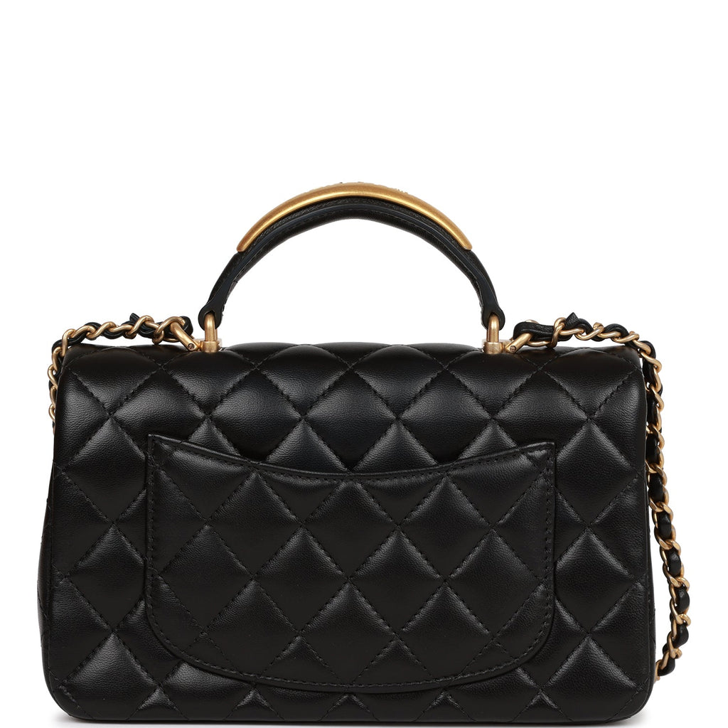 Chanel Black Lambskin Kiss-Lock Mini Bag (2019) For Sale at 1stDibs