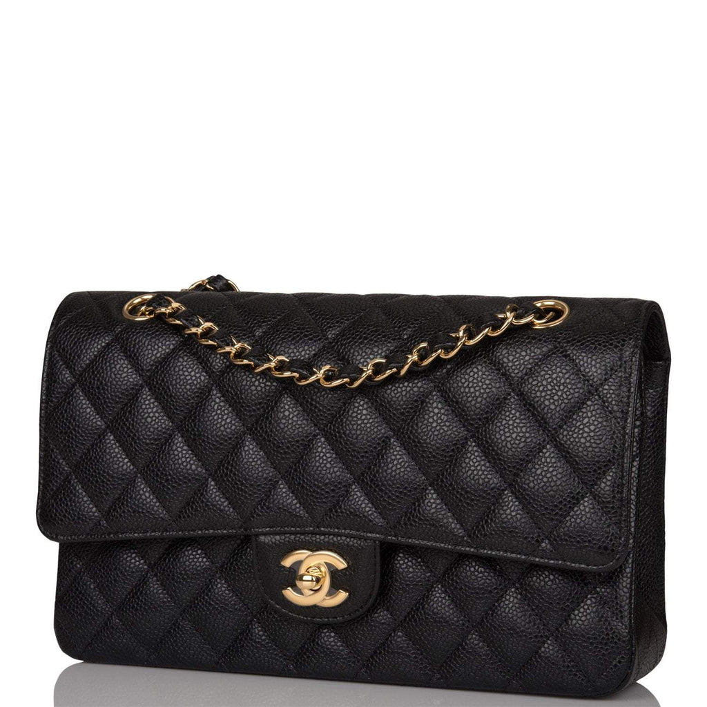 Chanel 2022 Dark Grey Quilted Lambskin Medium Classic Double Flap Gold  77ca85