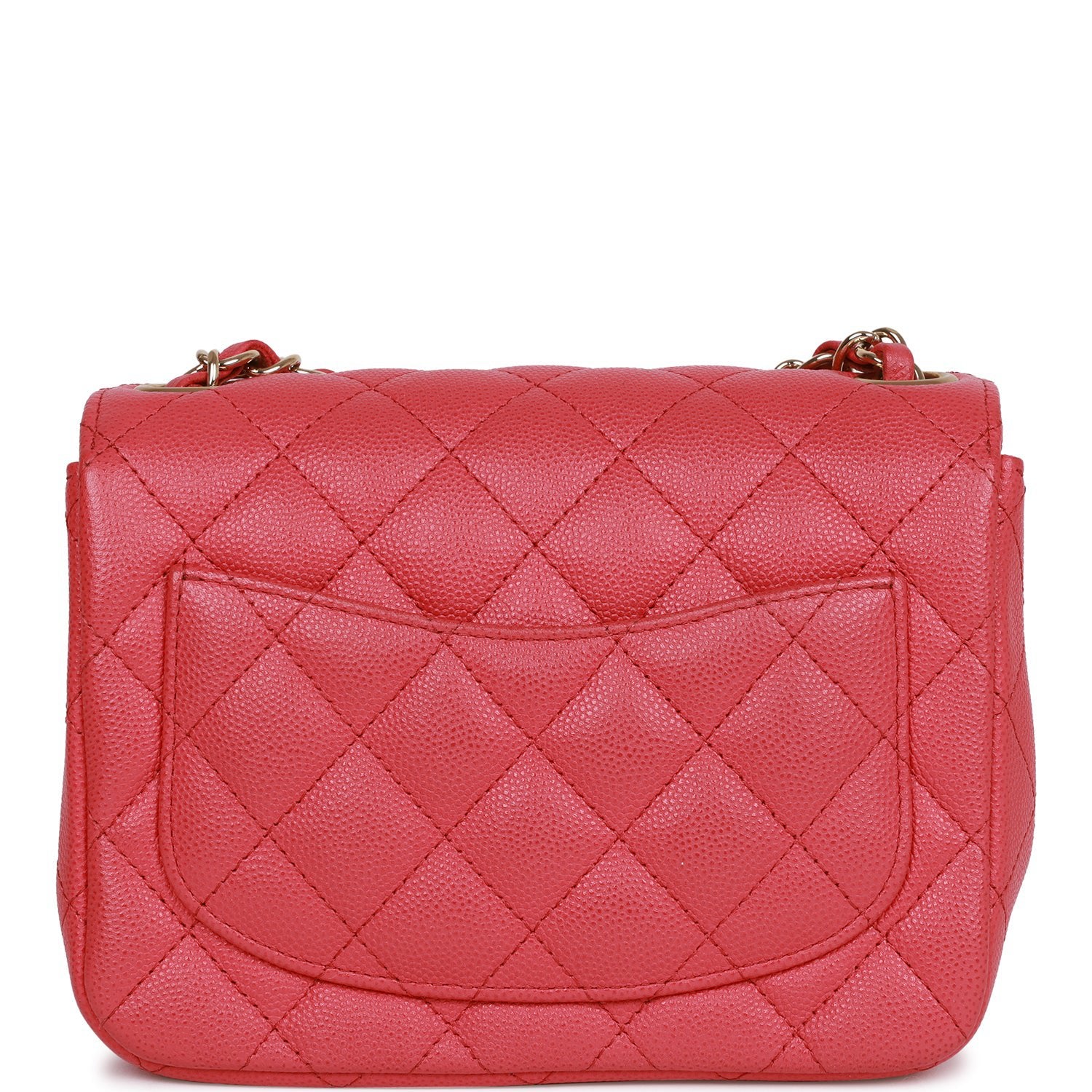 MINI SQUARE FLAP BAG 17CM RED CAVIAR SILVER HARDWARE