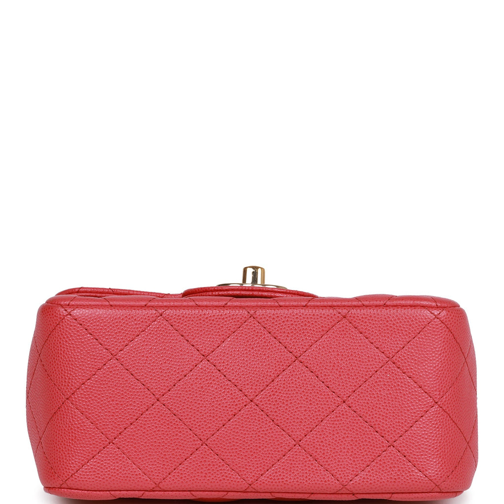 Chanel Classic Flap Mini Square Chain Shoulder Bag Pink Caviar 78549