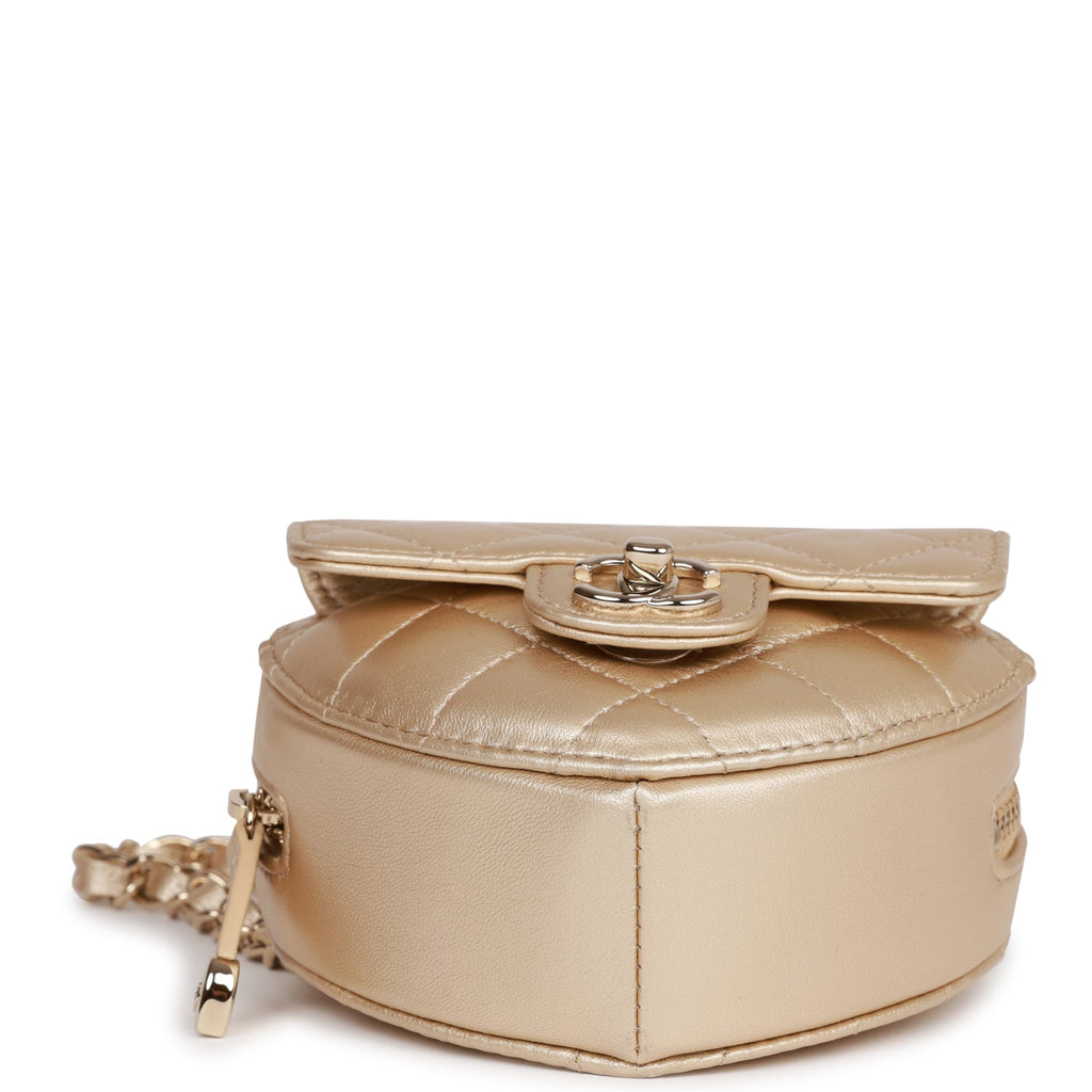 Chanel Calf Leather Gold Cc Logo Light Brown Waist Belt