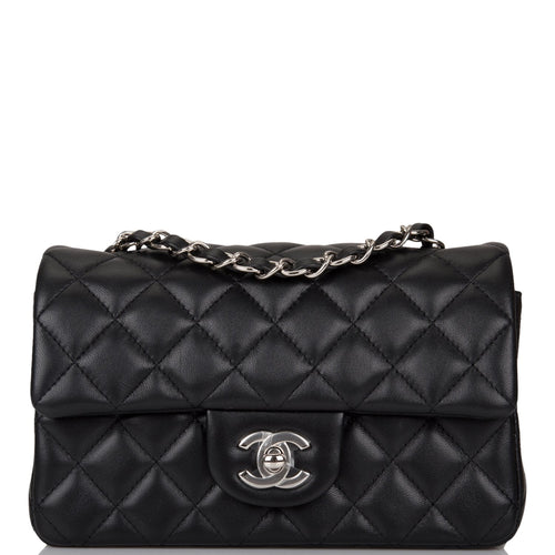Chanel Wallet on Chain Classic Flap Rare Ying Yang Mini Woc Black and Ivory White Lambskin Leather Cross Body Bag
