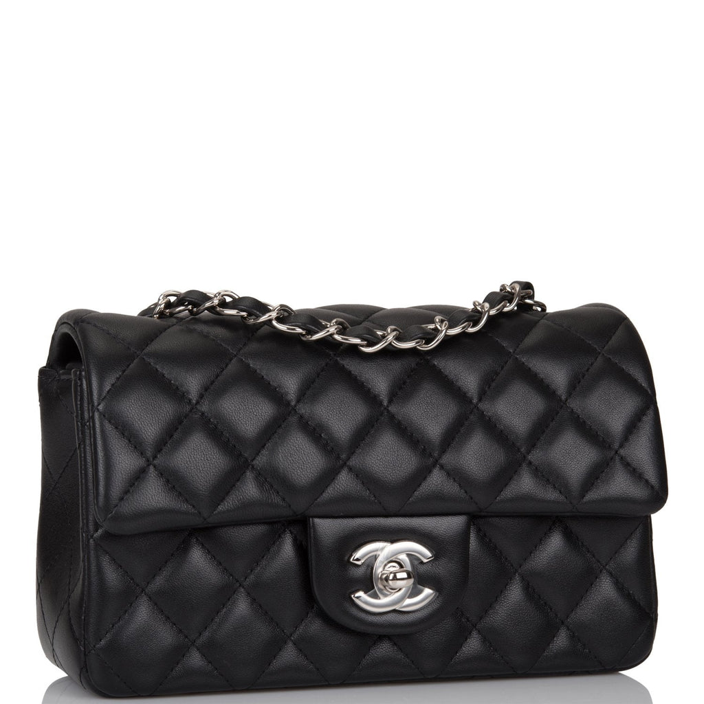 CHANEL Lambskin Quilted Mini Square Flap Black 1309757