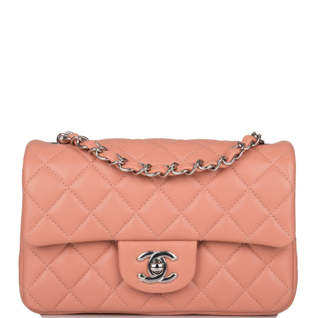 Chanel Rose Quilted Lambskin Rectangular Mini Classic Flap Bag