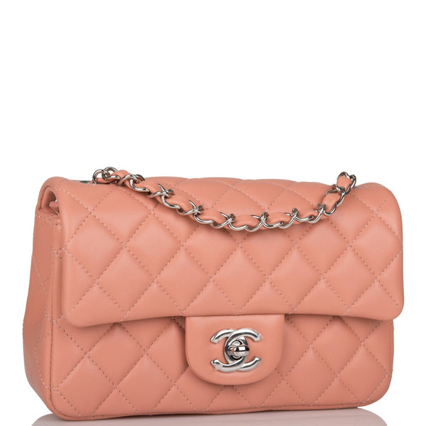 Chanel Rose Quilted Lambskin Rectangular Mini Classic Flap Bag