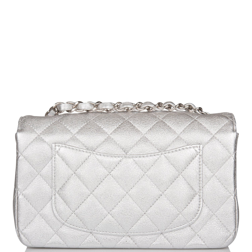 Chanel Silver Quilted Lambskin Rectangular Mini Classic Flap Bag Silver ...