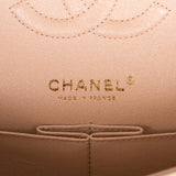 Chanel Medium Classic Double Flap Bag Beige Iridescent Calfskin Light Gold Hardware