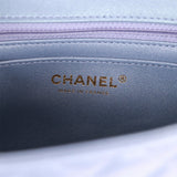 Chanel Mini Rectangular Flap Bag Light Purple Iridescent Quilted Lambskin Light Gold Hardware