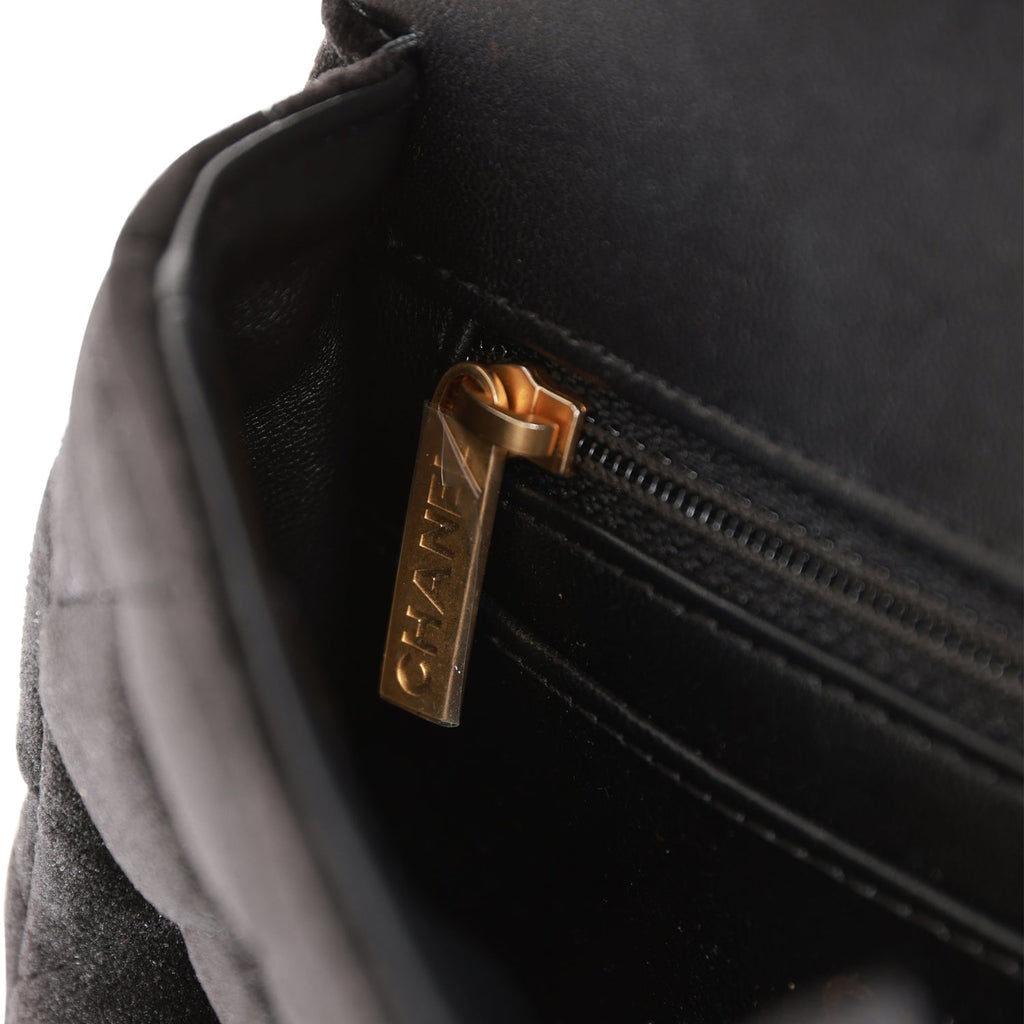 Mini flap bag, Velvet, enamel & gold-tone metal , black — Fashion | CHANEL