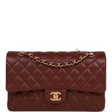 Chanel Dark Red Burgundy Quilted Caviar Medium Double Flap Classic SHW –  Bagriculture