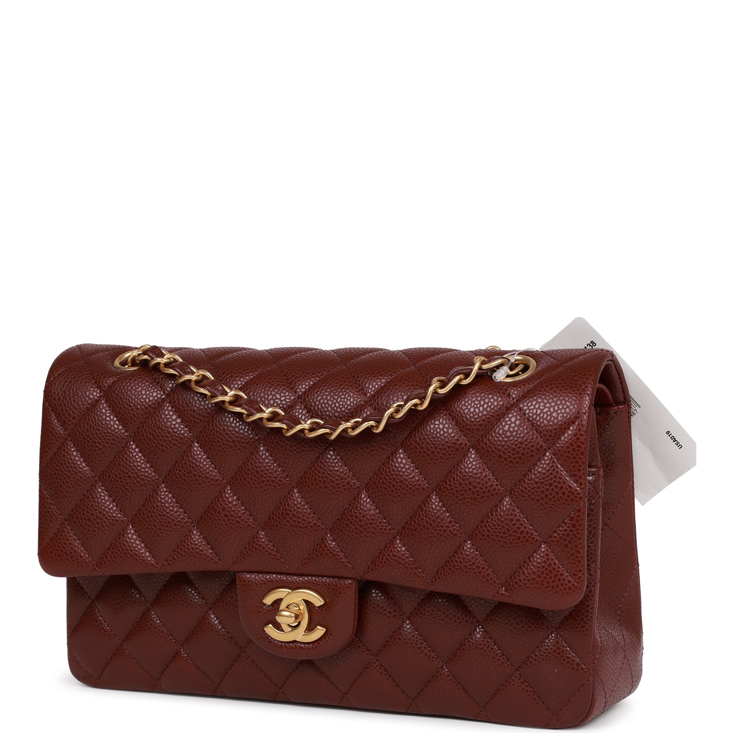 Chanel Medium Classic Double Flap Bag Burgundy Caviar Antique Gold Har chanel-medium-classic-double-flap-bag-burgundy-caviar-antique-gold-har