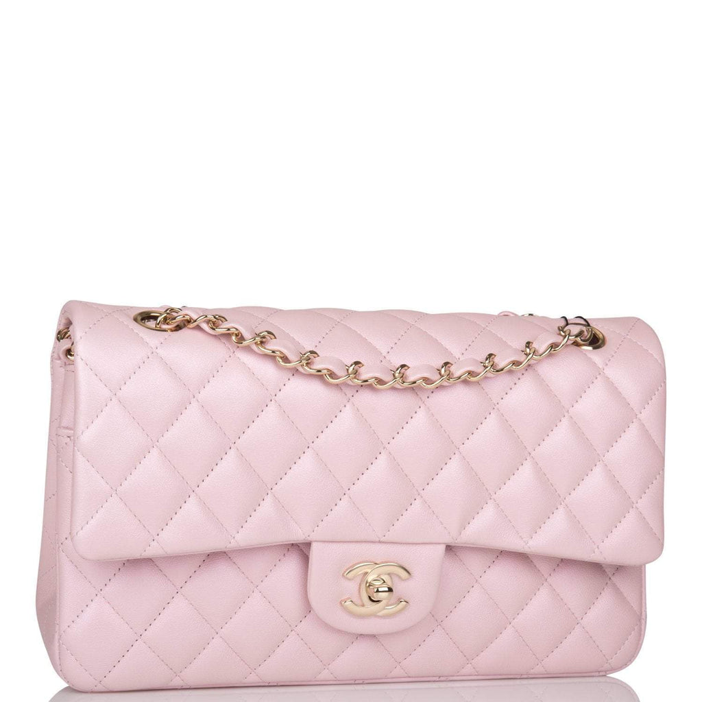 Chanel 23S Cloudy Pearly Pink Classic Flap Cardholder in Goatskin