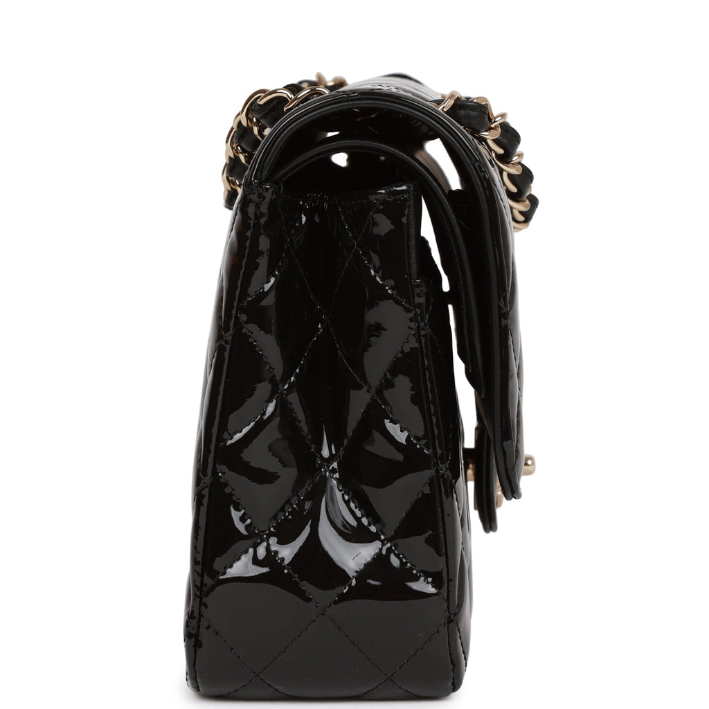 Auth. CHANEL Quilted Flapbag SAC RABAT Medium Handbag Noir Pebbled Leather