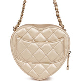 Chanel CC In Love Heart Clutch with Chain Gold Lambskin Light Gold Hardware