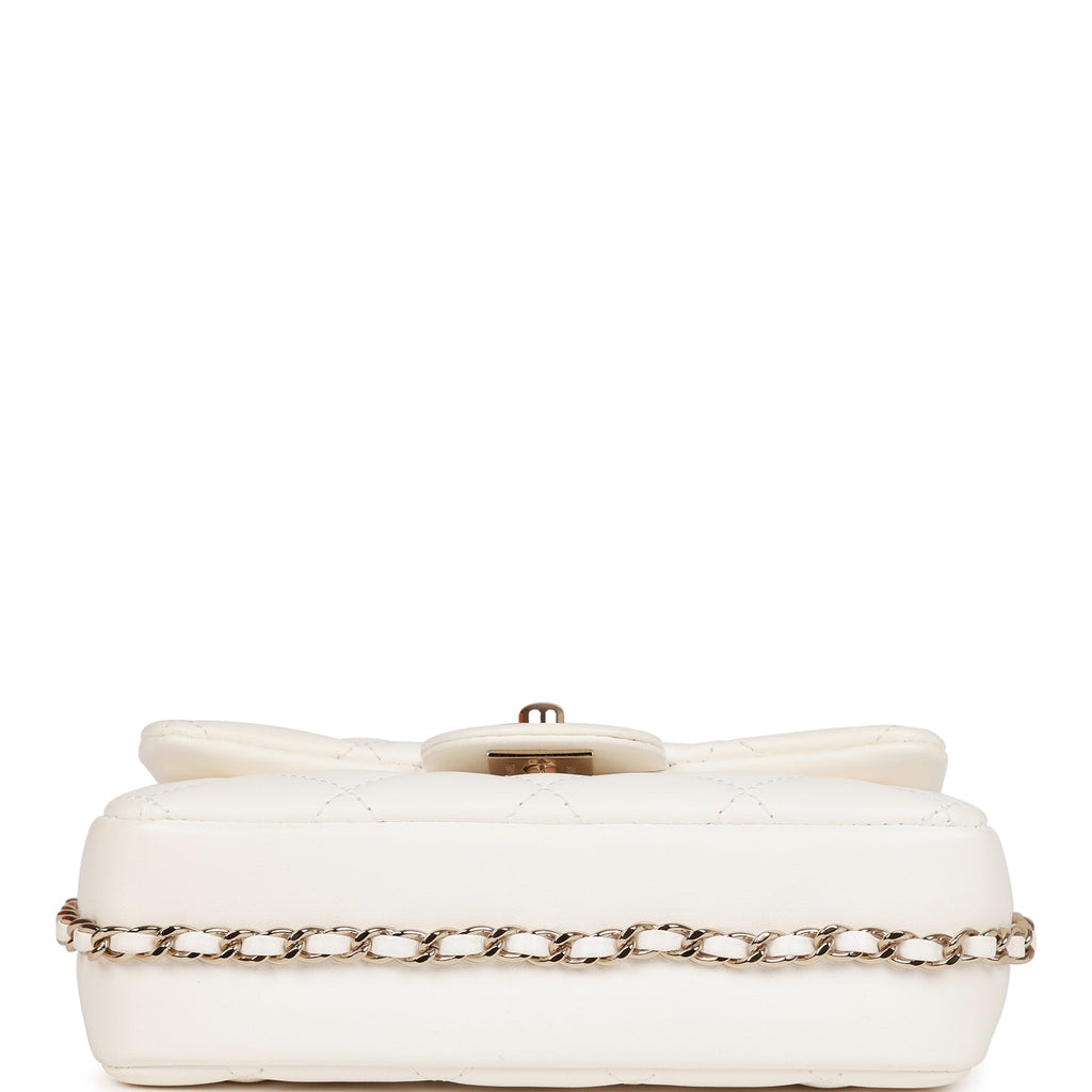Chanel My Precious Imitation Pearl White Lambskin Flap Bag