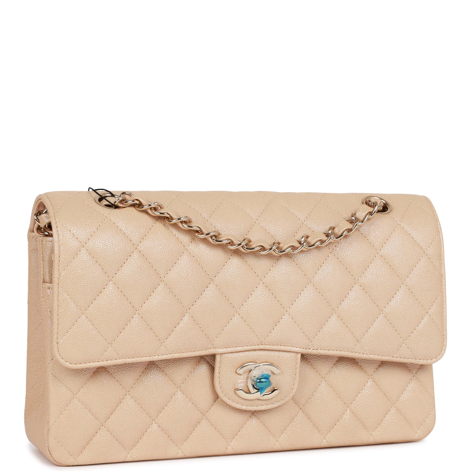 Chanel Beige Quilted Caviar Medium Double Flap Bag Gold Hardware ...