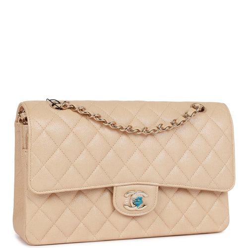 Chanel Classic Double Flap Medium Lambskin RARE Beige Clair For Sale at  1stDibs