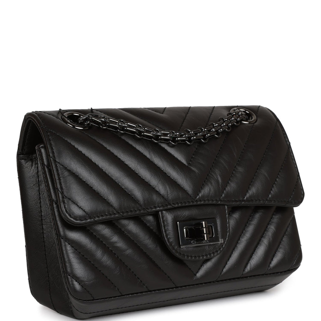2.55 Chanel mini Reissue so black Leather ref.380428 - Joli Closet