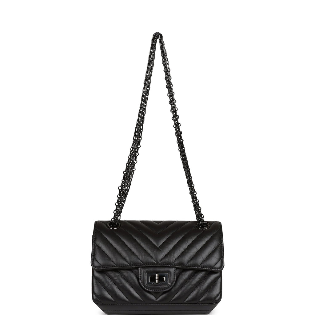 Chanel 22 Handbag Mini 23S Shiny Crumpled Calfskin Black with