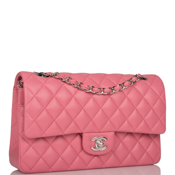 Chanel Rose Quilted Lambskin Medium Classic Double Flap Bag
