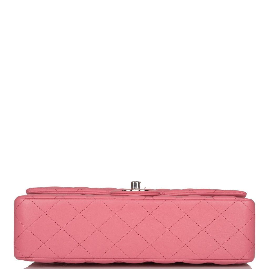 Chanel Medium Classic Double Flap Rose Pink Lambskin Silver Hardware