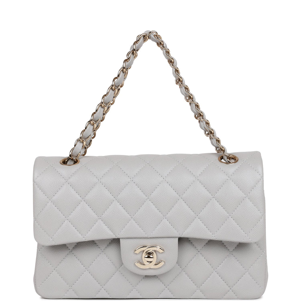 CHANEL Small Classic Double Flap Bag in 20C Grey Caviar  Dearluxe