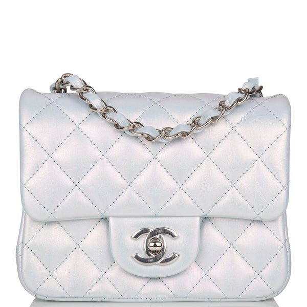 Chanel Blue Iridescent Quilted Calfskin Mini Flap Silver Hardware, 2021  Available For Immediate Sale At Sotheby's