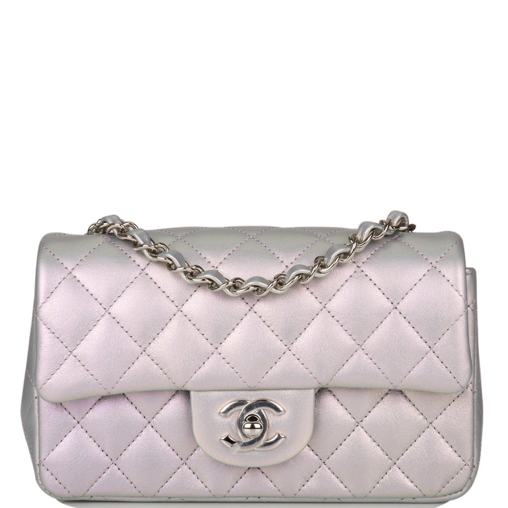 Chanel Purple Iridescent Quilted Lambskin Mini Rectangular Classic Single  Flap Pale Gold Hardware, 2021 Available For Immediate Sale At Sotheby's