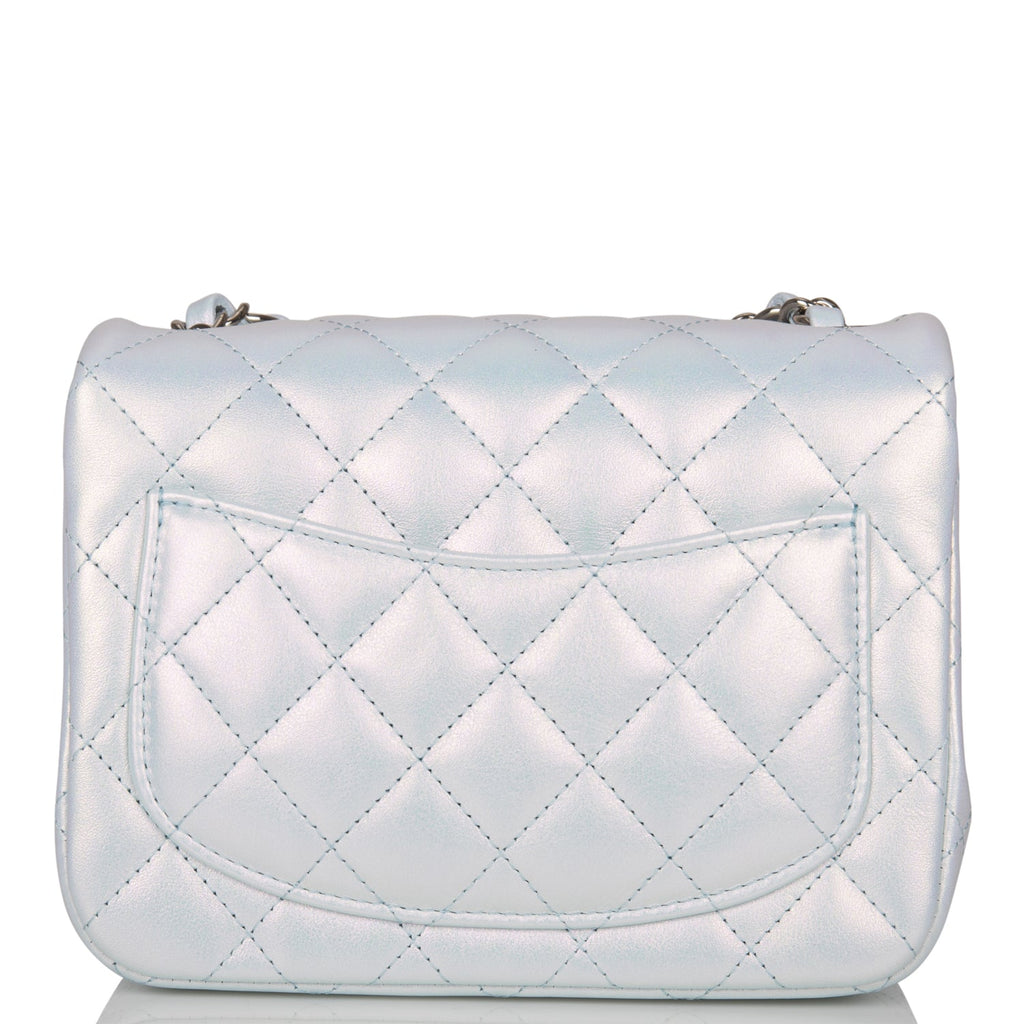 Chanel Blue Iridescent Quilted Lambskin Square Mini Classic Flap