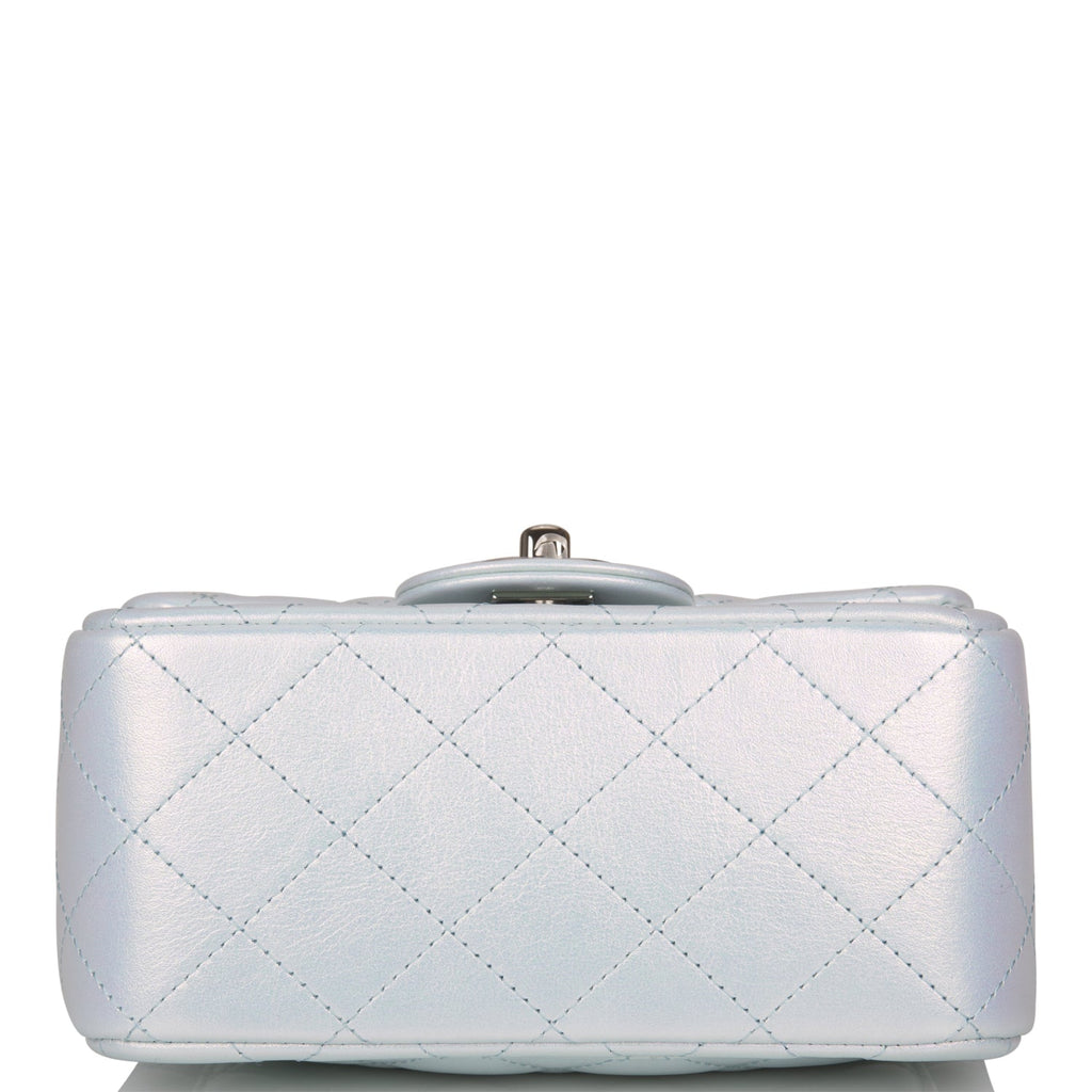 CHANEL Mini Flap Bag Iridescent Grained Calfskin & Gold-Tone Metal. Light  Blue - AS2855B06792NF481 - New this season