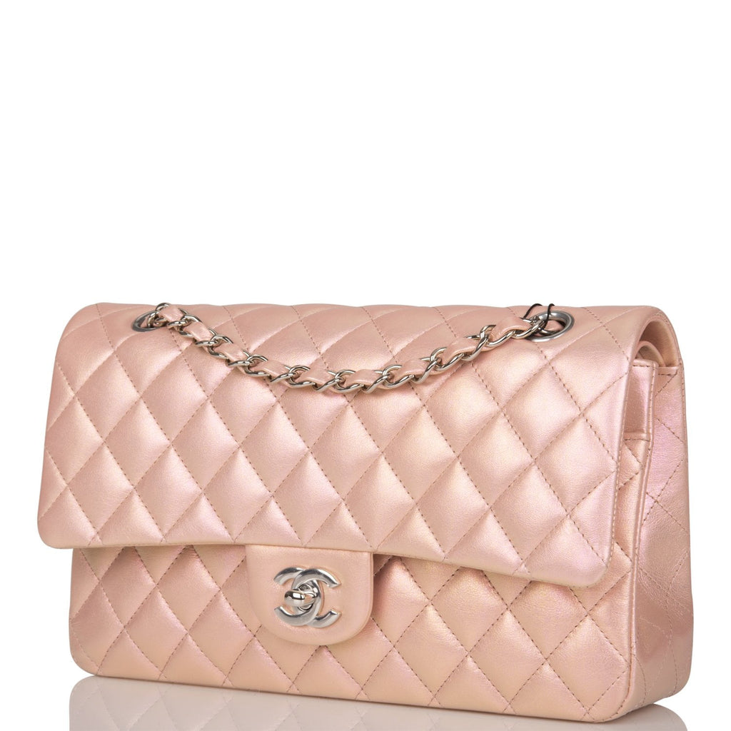 Chanel Classic Medium Flap in Baby Pink Lambskin with Silver Hardware - SOLD