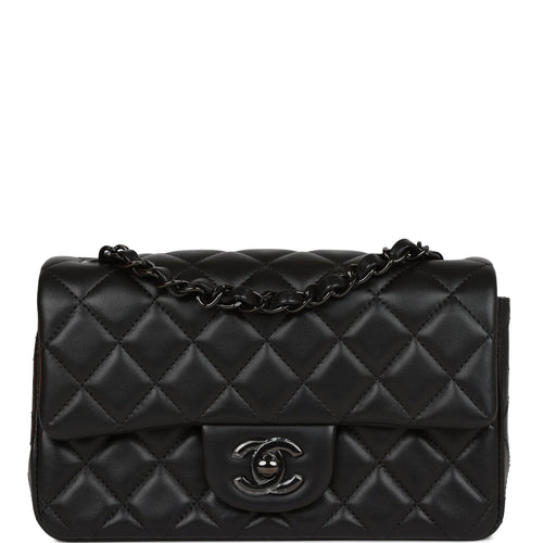 Chanel Mini Rectangular Flap Bag SO Black Lambskin Black Hardware