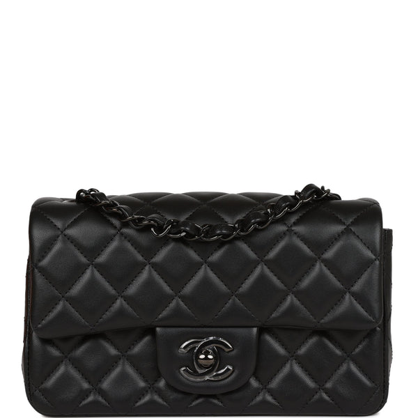 Chanel SO Black Quilted Lambskin Rectangular Mini Classic Flap