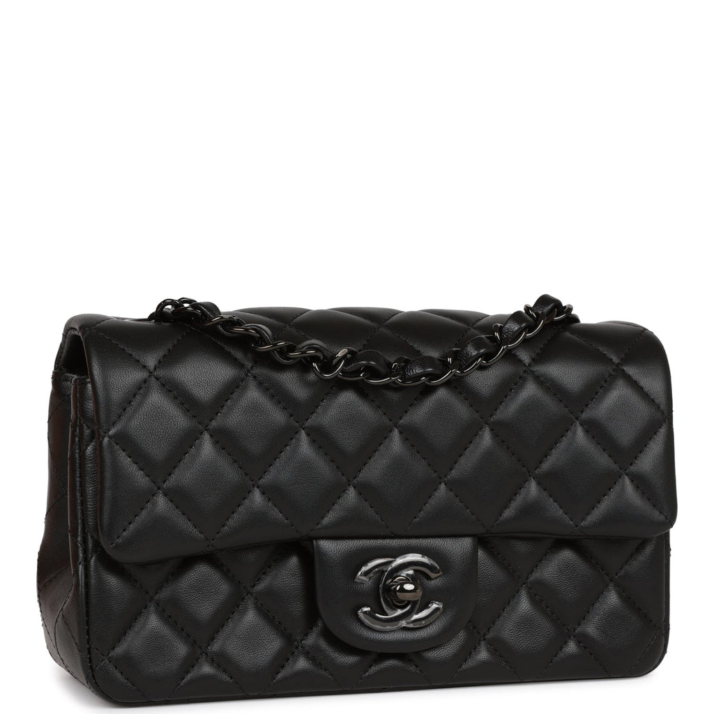 Chanel So Black Quilted Caviar Leather Mini Flap Bag. Condition: 1., Lot  #58003