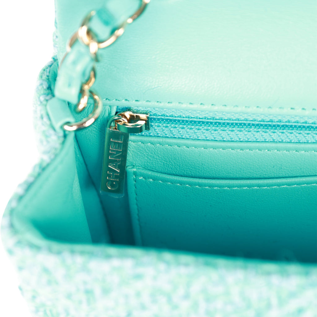 Chanel 23C Blue Tweed Mini Rectangle Crossbody Bag – The