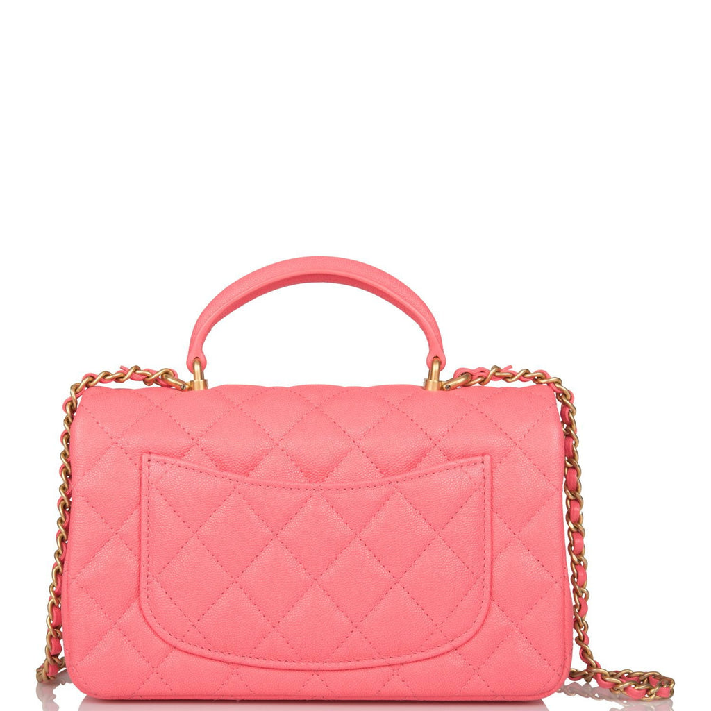 Rare Vintage Chanel Pink Kelly handle bag
