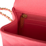 Chanel Mini Rectangular Flap Bag with Top Handle Pink Caviar Antique Gold Hardware