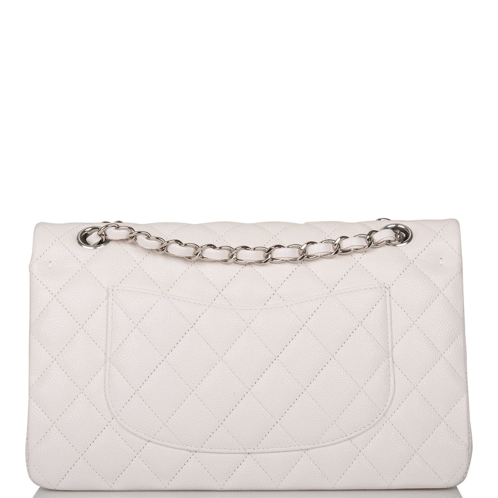 CHANEL Caviar Quilted Medium Sweet Classic Flap White 831950