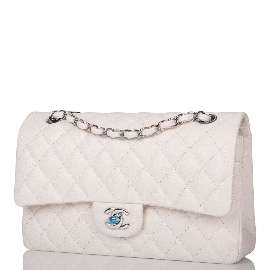 Chanel White Quilted Caviar Medium Classic Double Flap Bag – Madison ...