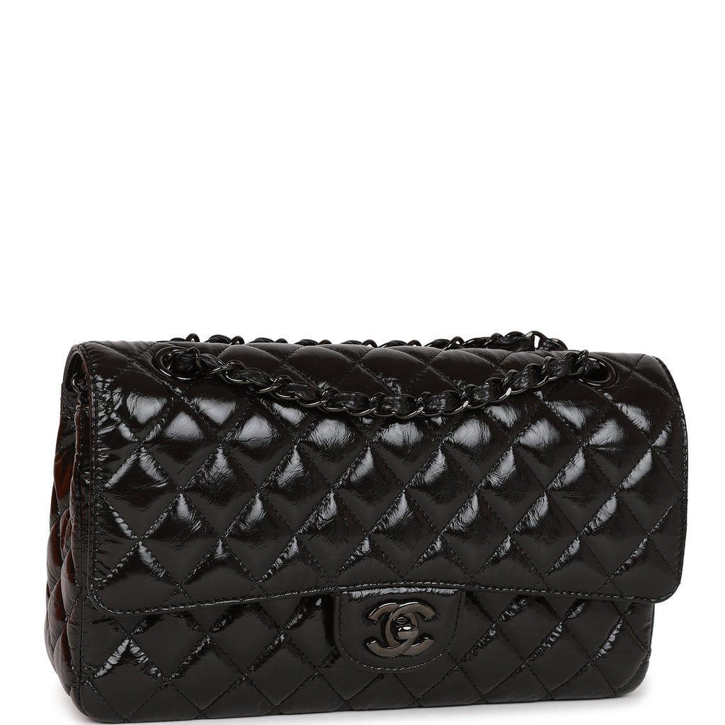 Chanel M/L Medium Classic Quilted Flap So Black Shiny Crumpled Calfski –  Coco Approved Studio