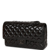 Chanel Medium Classic Double Flap Bag SO Black Crumpled Calfskin Black Hardware