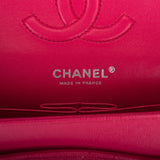 Chanel Dark Pink Quilted Caviar Medium Classic Double Flap Bag
