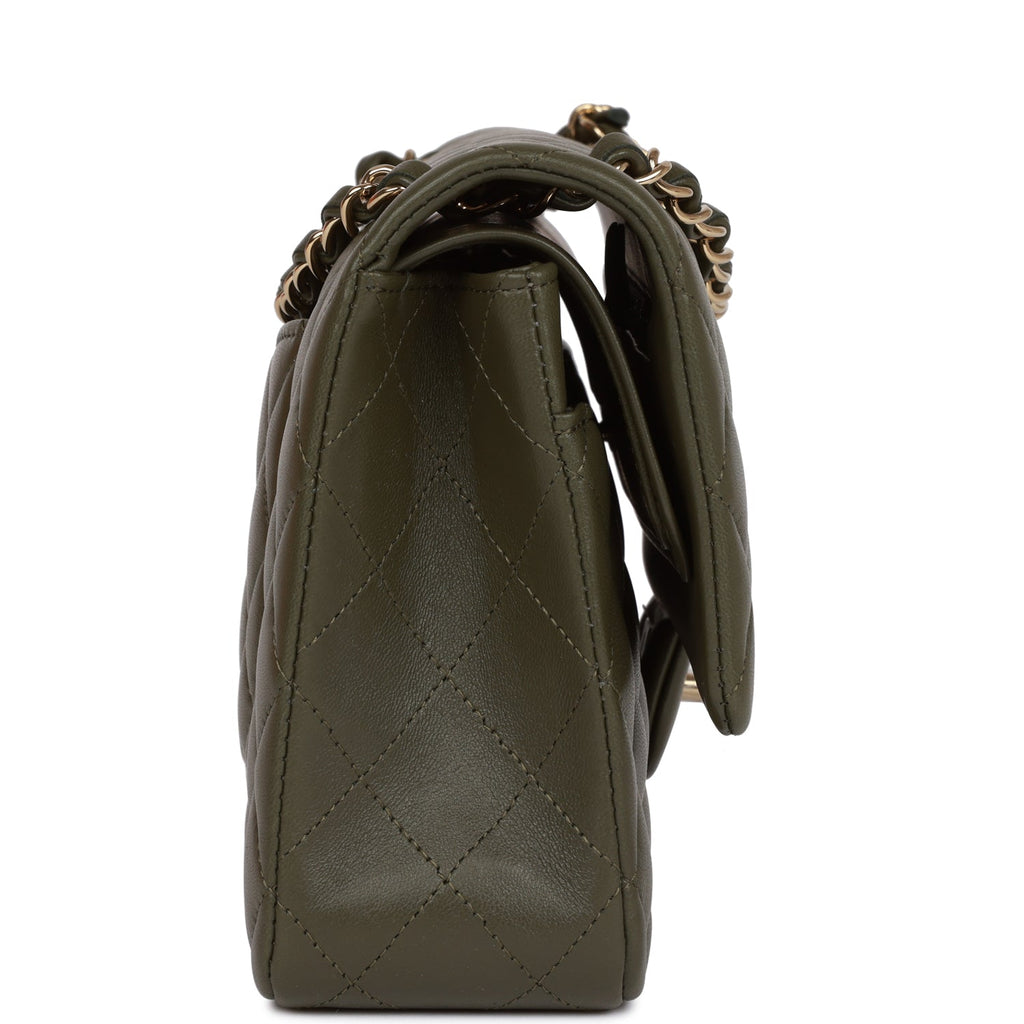 Chanel Bag 2.55 Medium Classic Double Flap Dark Olive Khaki New – Mightychic