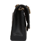 Pre-owned Chanel Medium Classic Double Flap Bag Black Caviar Gold Hardware