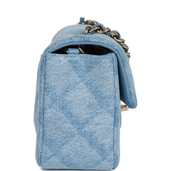 Chanel Blue Quilted Denim Square Mini Classic Flap Bag ref.614459 - Joli  Closet
