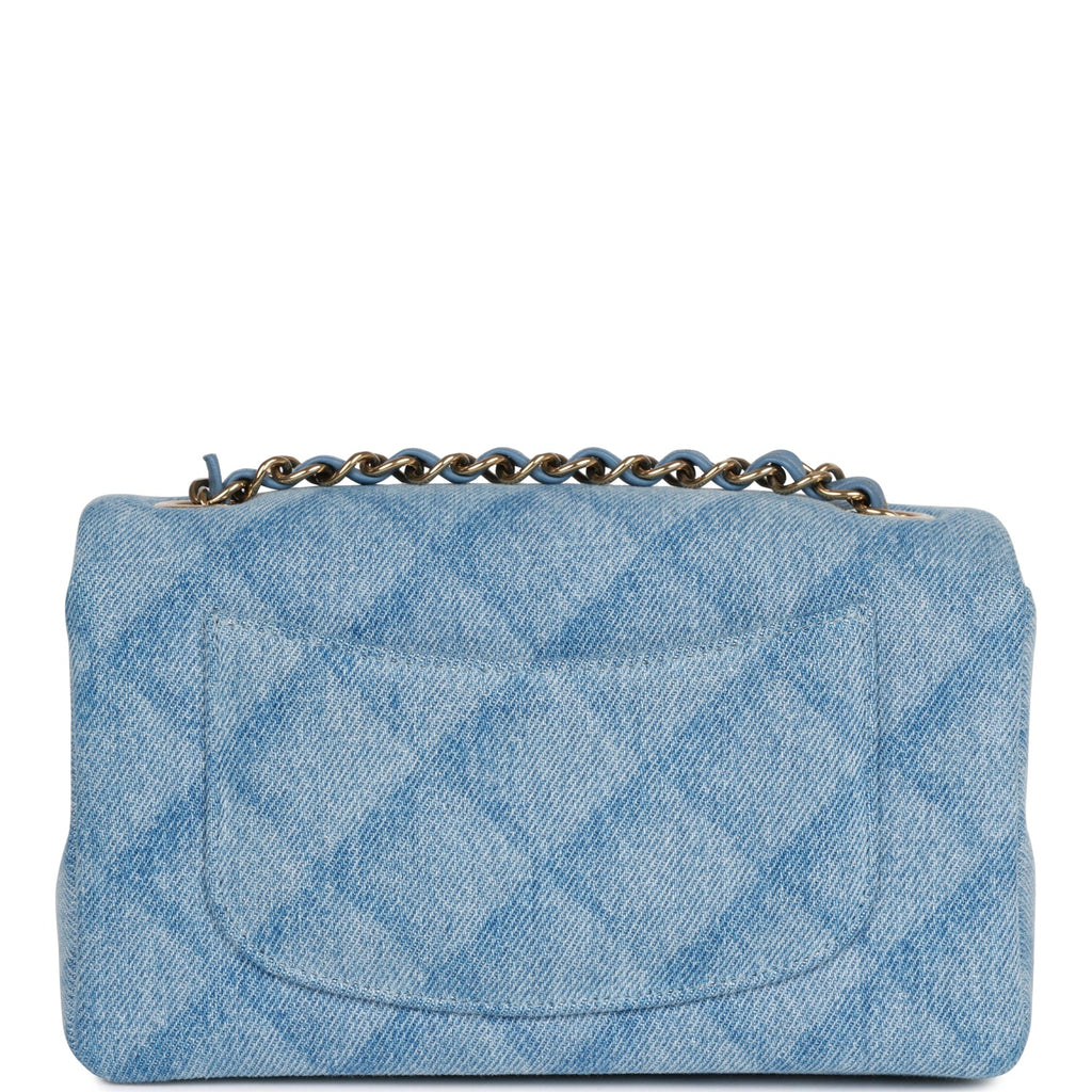 Chanel - Blue Quilted Denim Half Flap Maxi